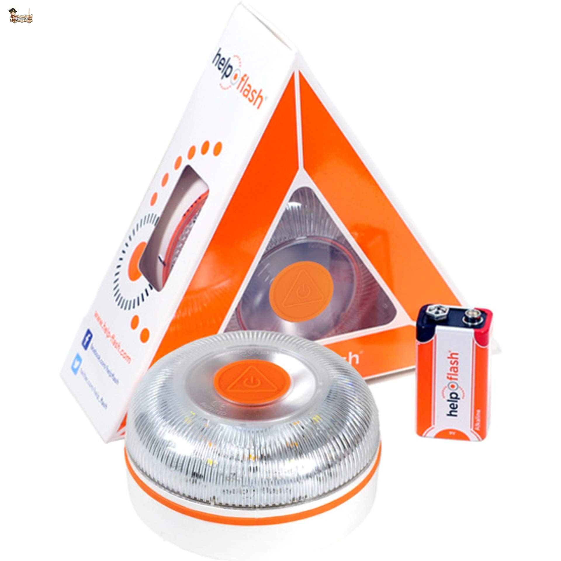 BricoLoco Luz V16 homologada DGT. Señal baliza Luminosa Emergencia, Coche, Moto. Autónoma. Baliza + Linterna. Encendido automático. Imantada. con Test de Pila. (2)
