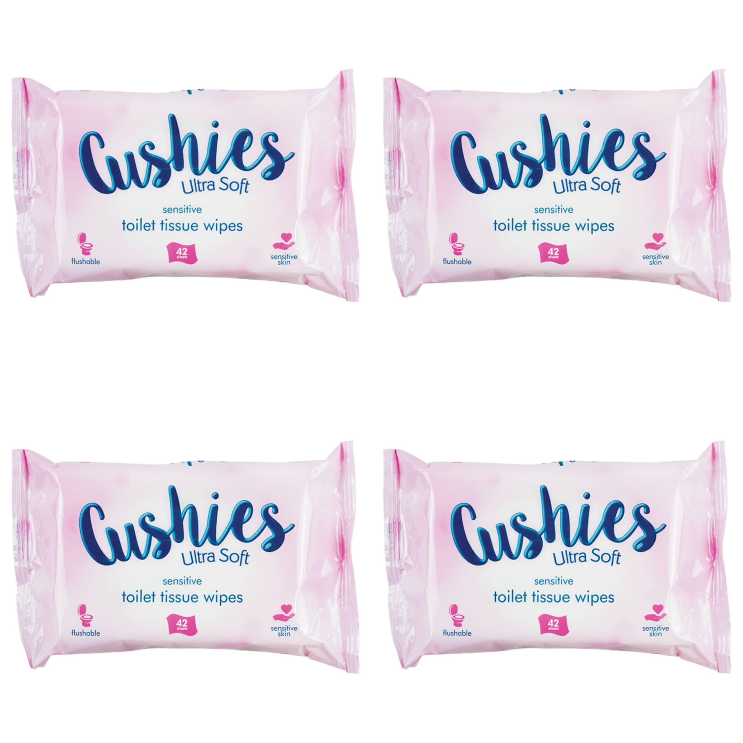 Cushies Sensitive Moist Toilet Wipes Refreshing Soft Wet Wipes 42