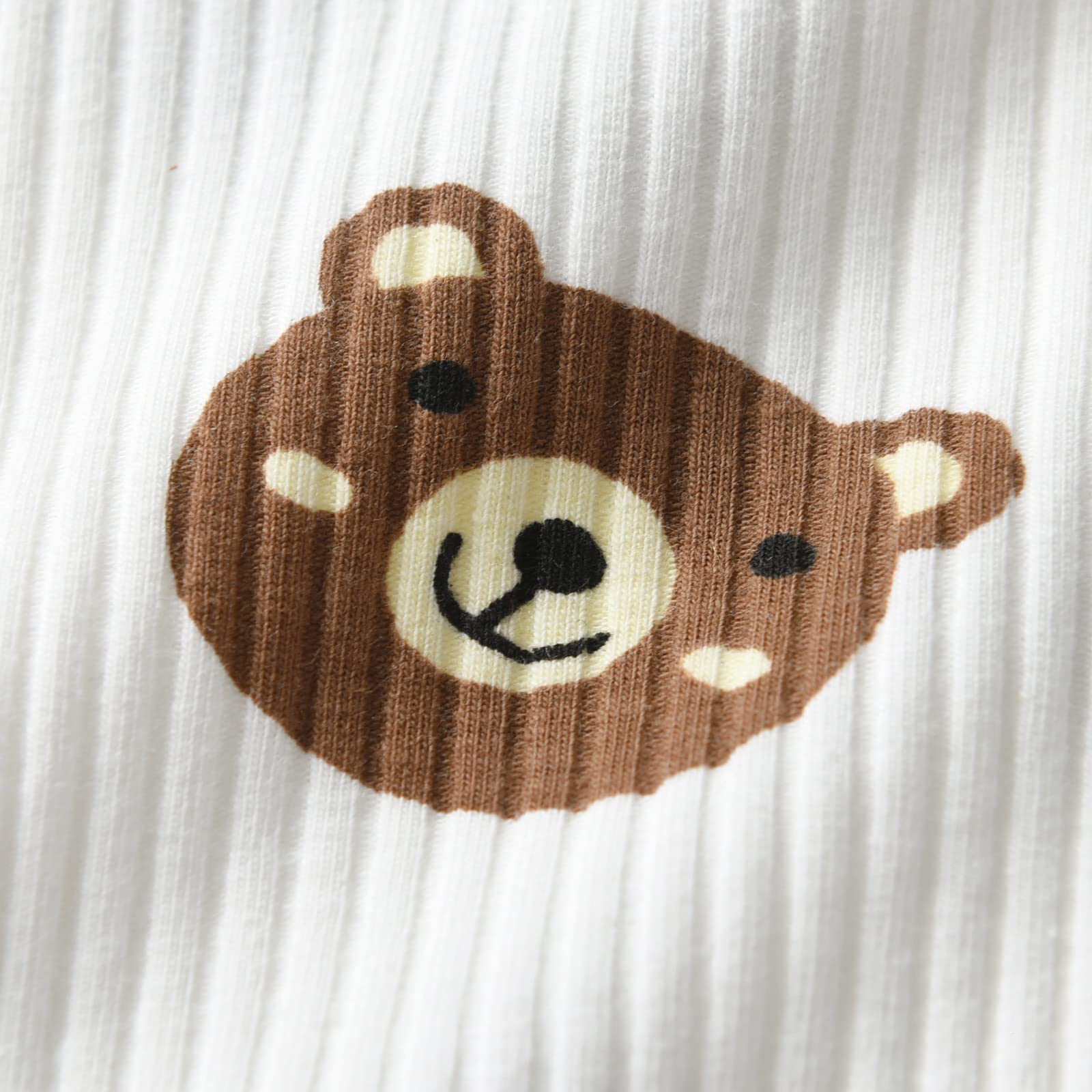 Neugeborenen-Babykleidung für Jungen mit Bärenmotiv, langärmeliger Strampler + Hose + Mütze, 3-teiliges Kleidungsset