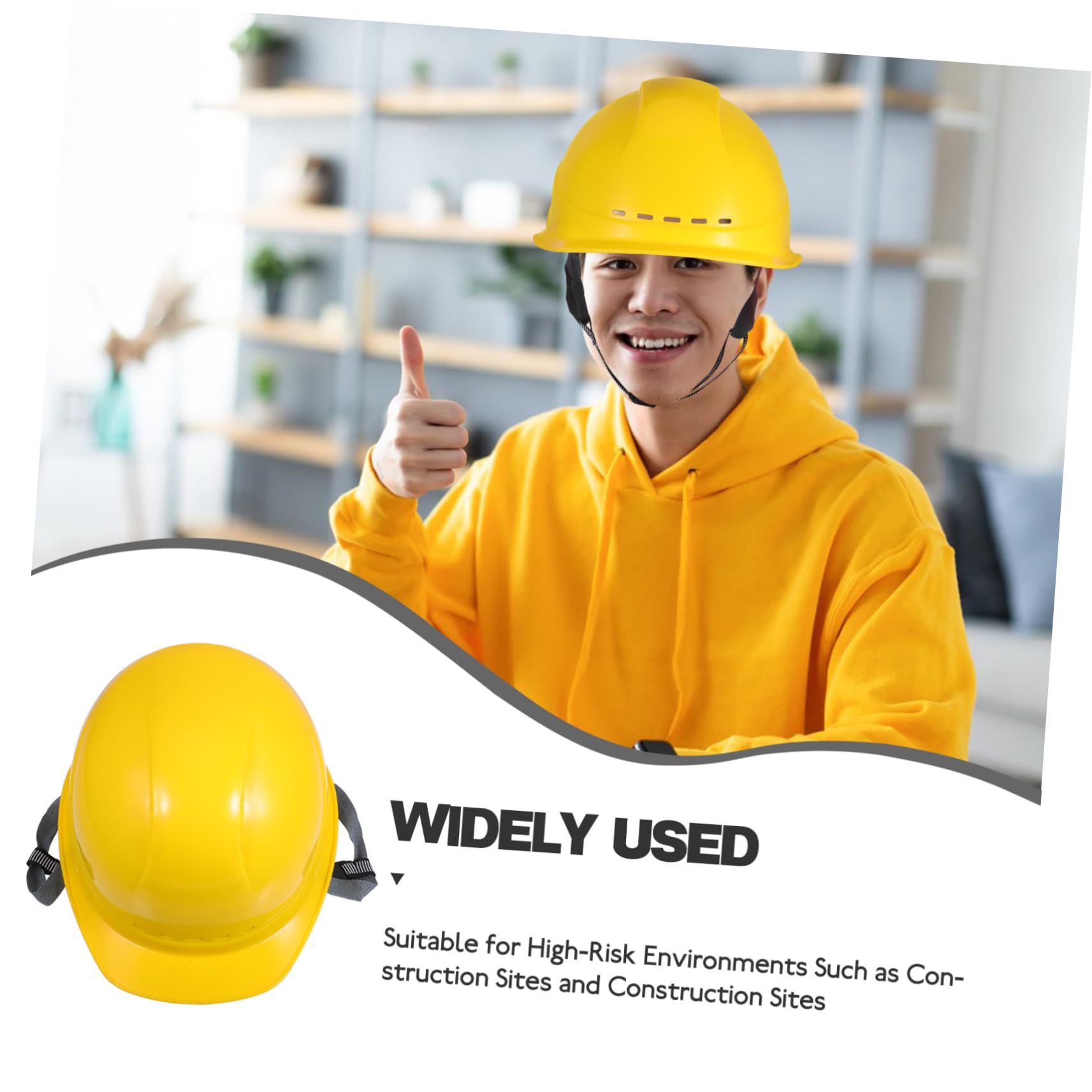 NUOBESTY Casco Sicurezza Giallo Ventilato per Adulti Elmetto da Resistente