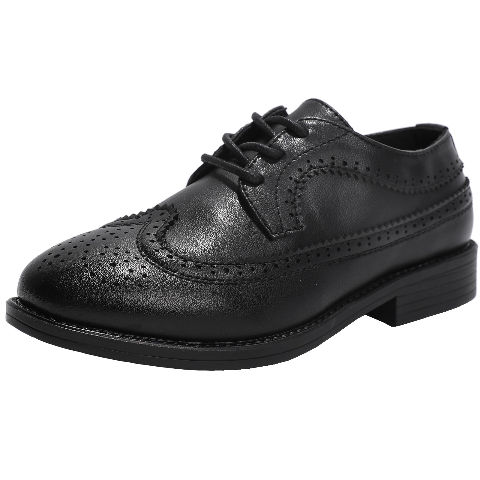 WUIWUIYU Garçons Chaussures habillées Brogue en Cuir Chaussures de Mariage Chaussure Uniforme Scolaire