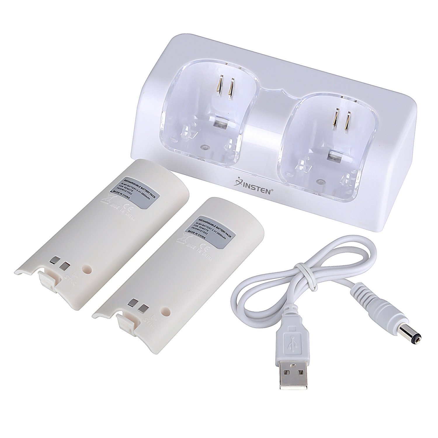 2 2800 BATTERY+DUAL REMOTE CONTROLLER CHARGER FOR WII image 5