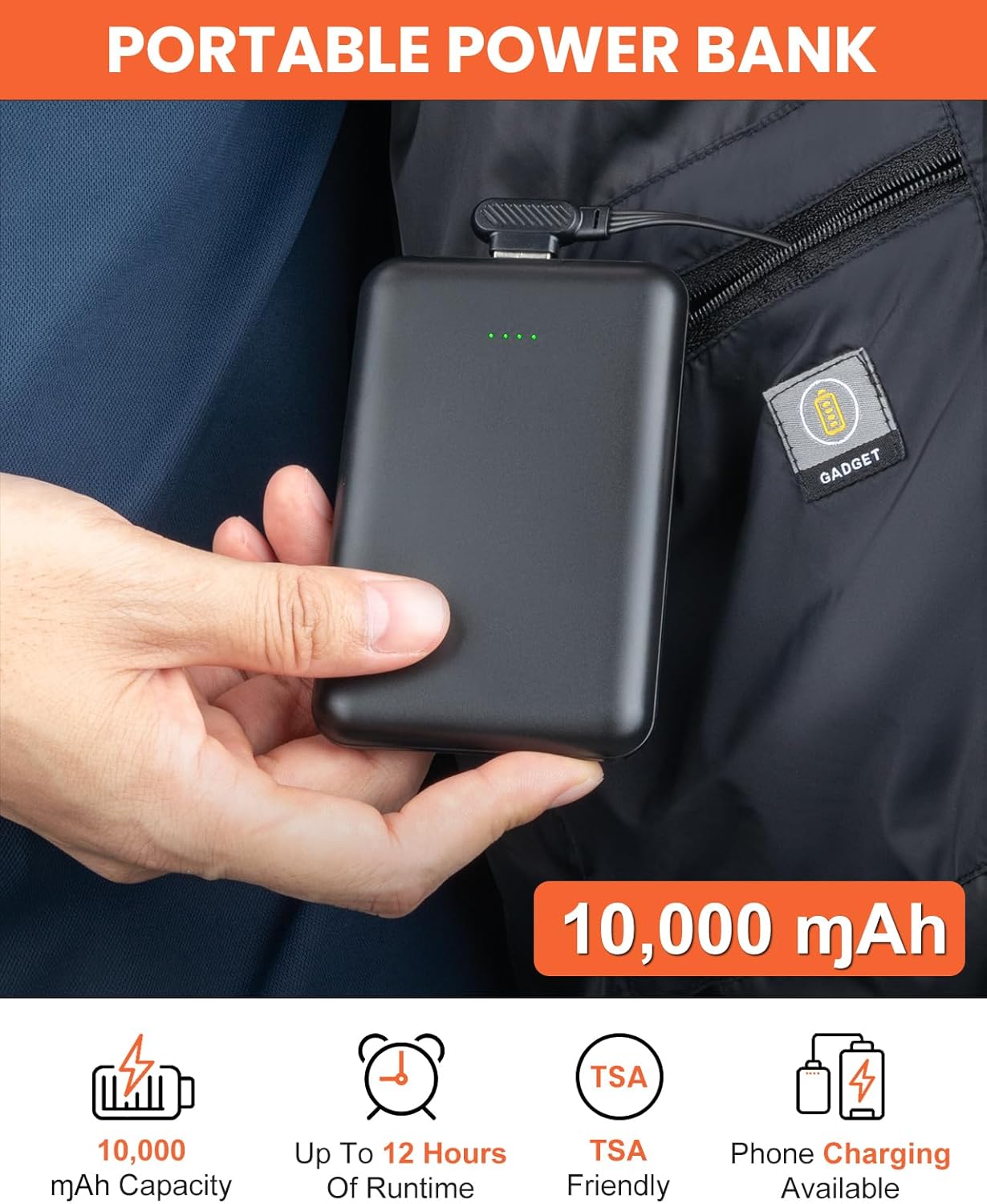 Heated Vest for Men with Rechargeable Pack Included, Waterproof Electric Warming Mens Heated Vests with Hood - Image 4