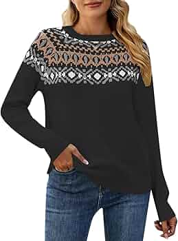 Générique Pull Femme Hiver Norvégien, Pull Jacquard Norvegien