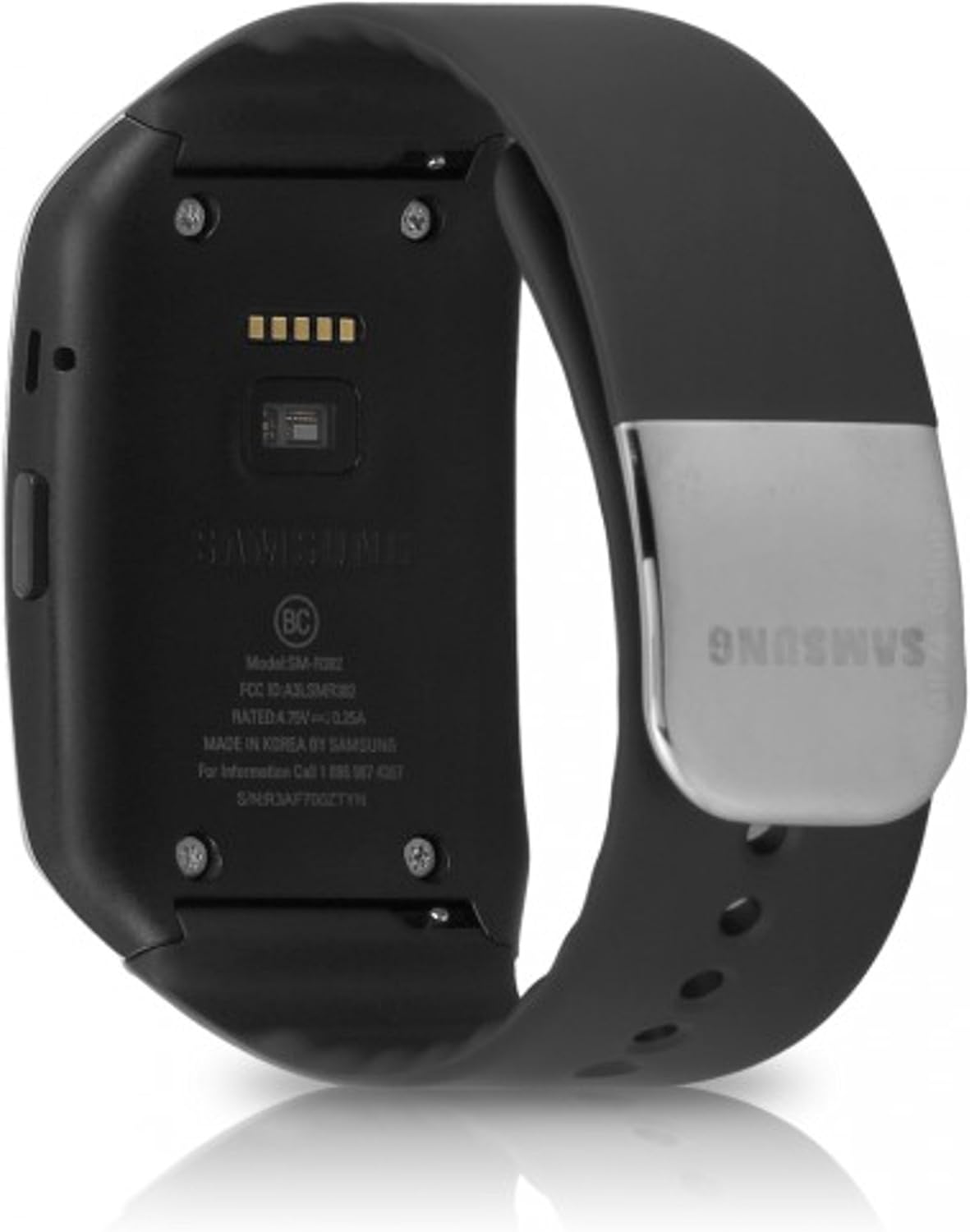 Збоку view of the Samsung Gear Live R382 smartwatch, showing the sleek profile and the single physical button on the right side.