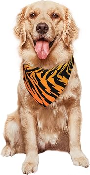 Dog Bandana Triangle Pet Bibs Black Gold Animal Print Tiger Stripe Dog Scarf Adjustable Washable Pet Kerchief for Small to Large Pets for Holidays Christmas Wedding Decoration