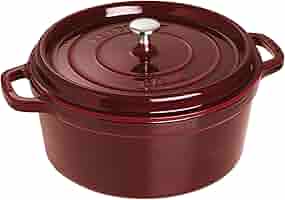 Amazon.com: Staub Cast Iron 7-qt Round Cocotte - Grenadine