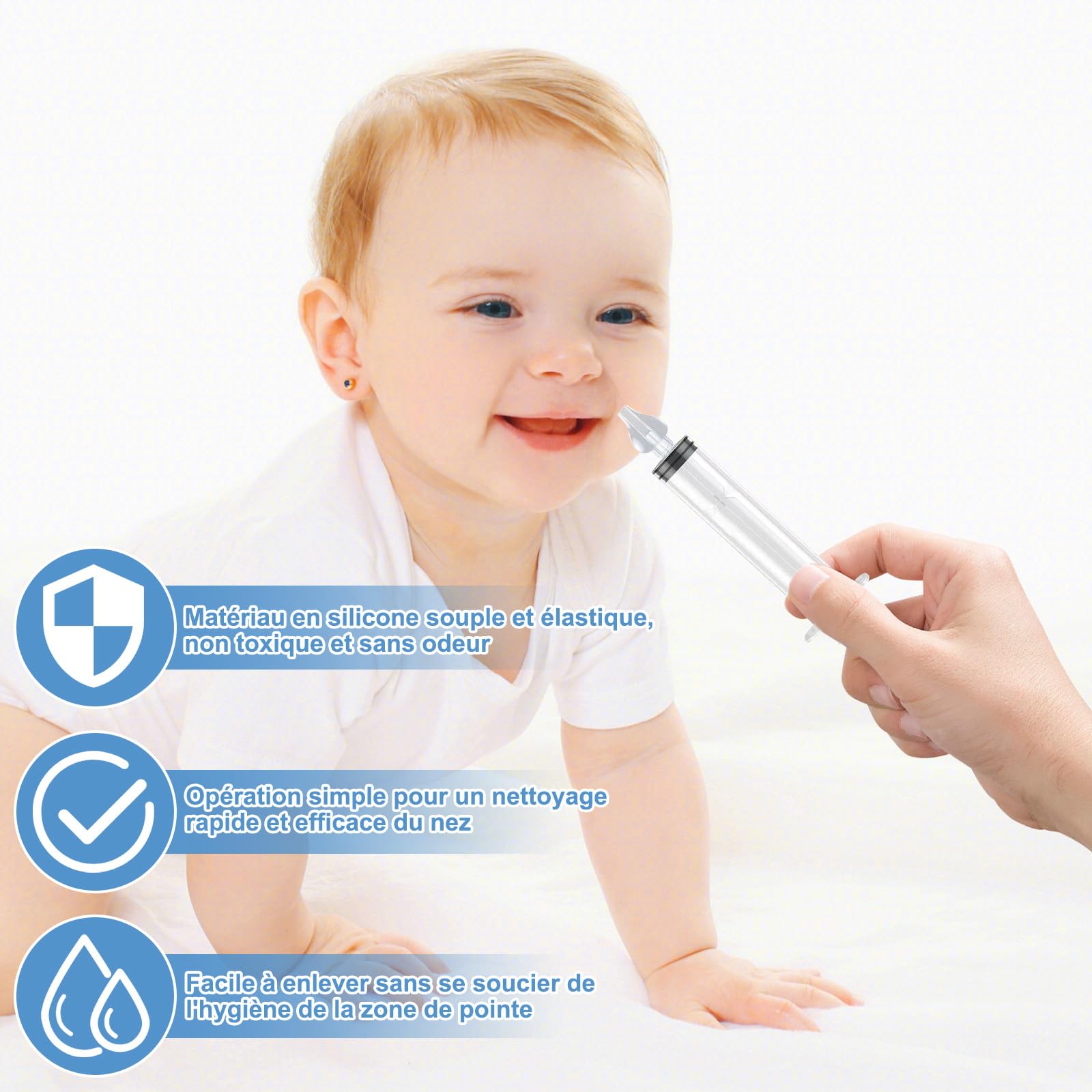 Scettar 20 Beccuccio Morbido Lavaggio Nasale Bambini, Punte per Siringa Nasale, Sterilizzabili - tappini Siringa Per Nasali, Nasali in Silicone per Lavaggi Neonato Olive Nasali per Lavaggio Neonato