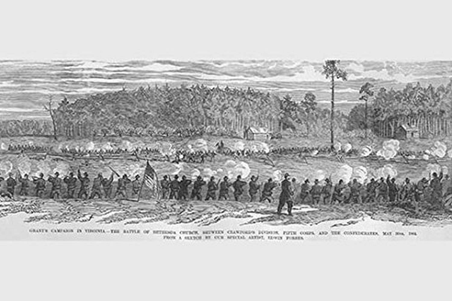 0-587-32898-3-C2436 Battle of Bethesda Church, Totopotomoy, Crumps Creek, Shady Grove Road or Hanovertown Gallery Wrapped Canvas Print, 24" x 36"