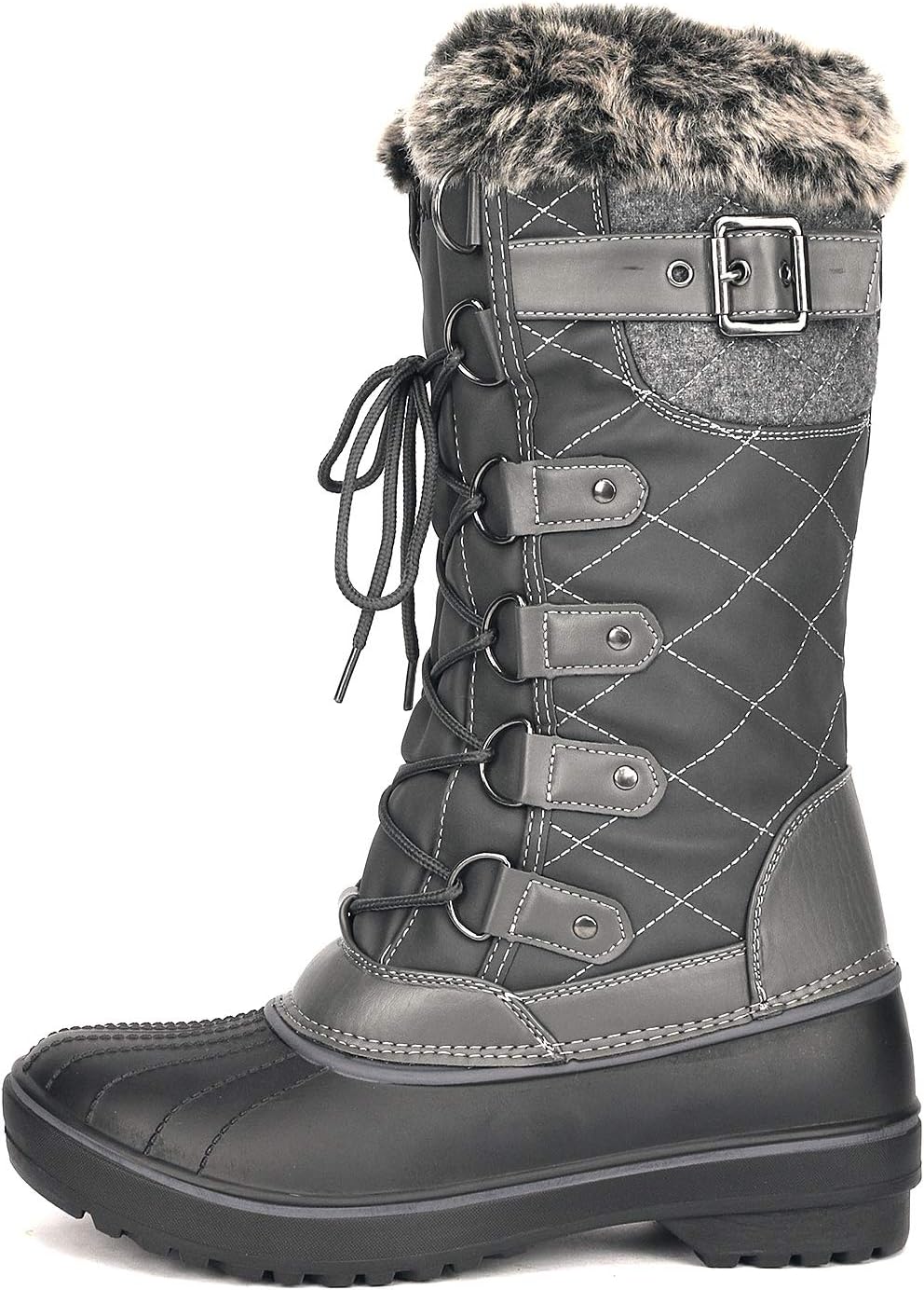 Women's DP Warm Faux Fur Lined Mid Calf Winter Snow Boots