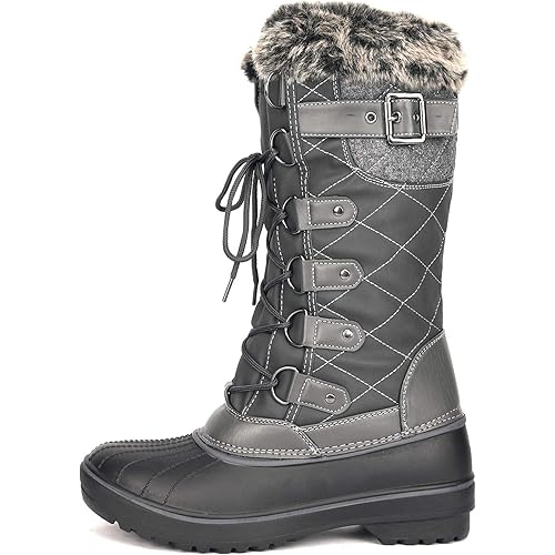 DREAM PAIRS Women's DP Warm Faux Fur Lined Mid Calf Winter Snow Boots