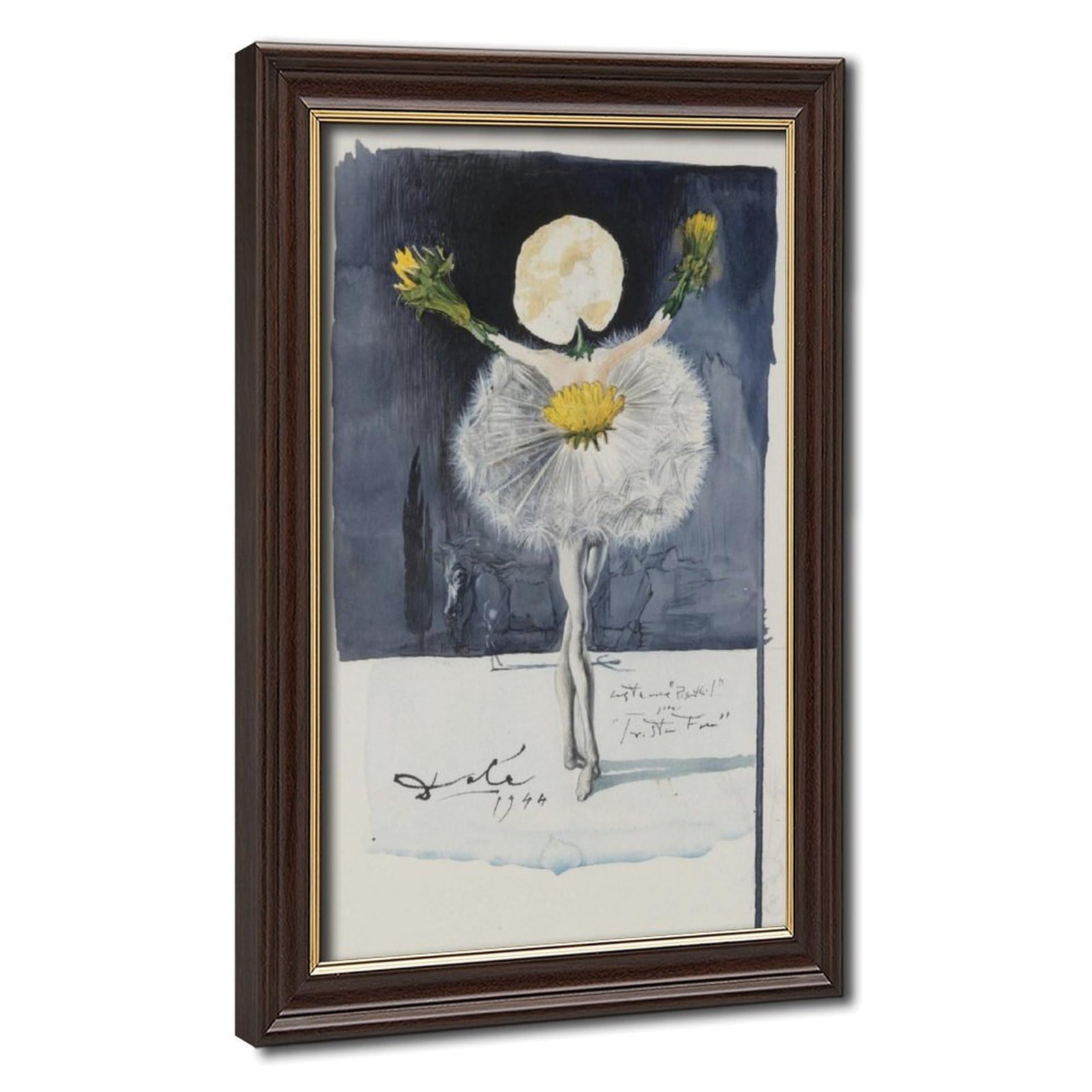 WCYB Salvador Dali Dance of The Dandelion - Vintage Surrealist Giclée Prints Posters Canvas Deco Paintings Wall Art For Office Living Room Hangable Frame 2