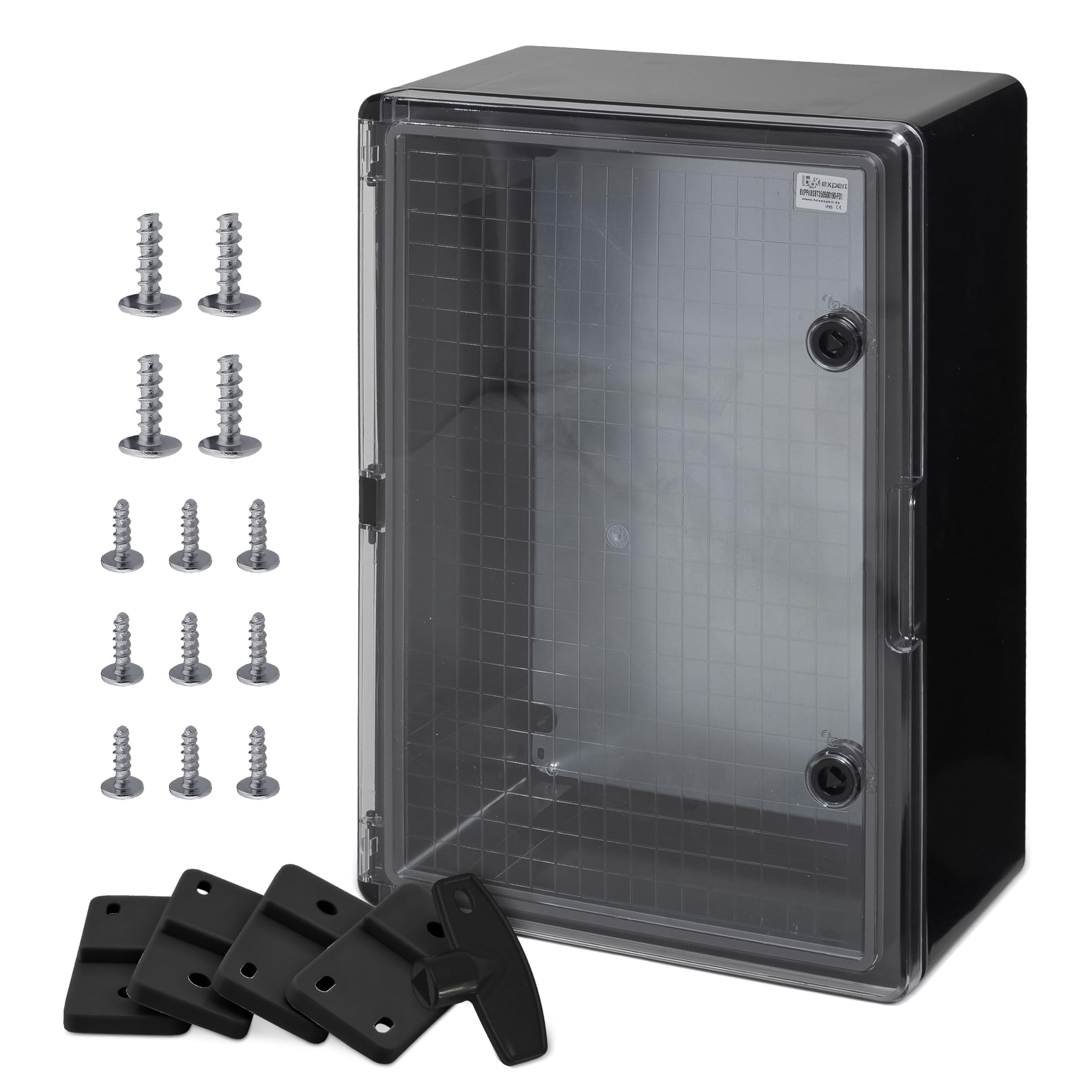 BOXEXPERT cassetta di distribuzione esterno IP65 ABS 500 x 350 x 190 mm Fleet, impermeabile, armadio elettrico/wand, custodia industriale vuota, nera