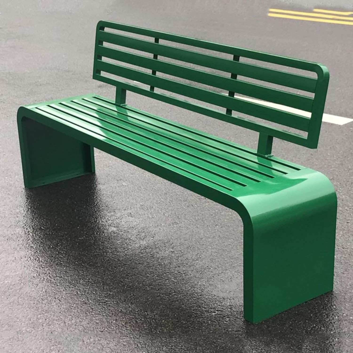 Patio Garden Bench, with Decorative Backrest Park Bench, Smooth Edge and One-Piece Base Design, for Outdoor Garden, Backyard, Lawn, Porch (Color : Red, Size : 39.3in/100cm)