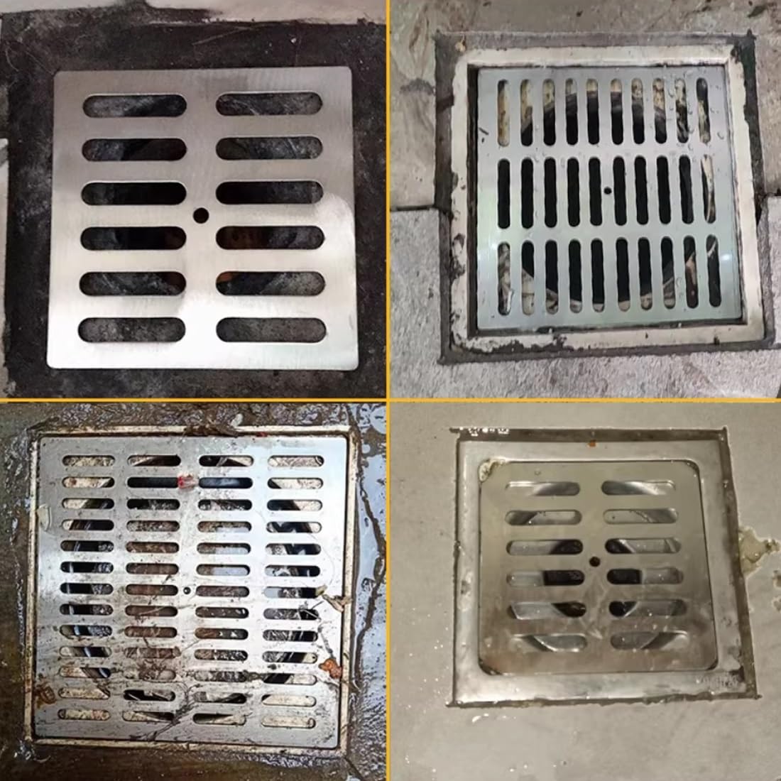 Coperchio per Scarico a Pavimento in Acciaio Inossidabile 304, Quadrato, per Bagno; Scarico a Pavimento Anti-Odore e Anti-intasamento per Doccia, Adatto per Bagno, Giardino e terrazza(14 cm)
