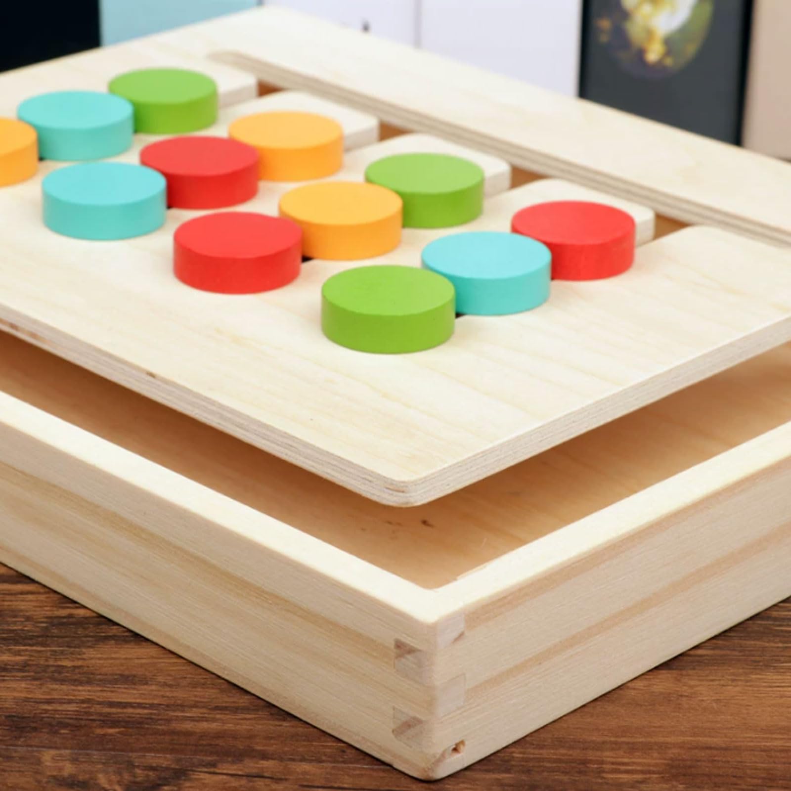 Juego Lógico de Madera Montessori de Cuatro Colores