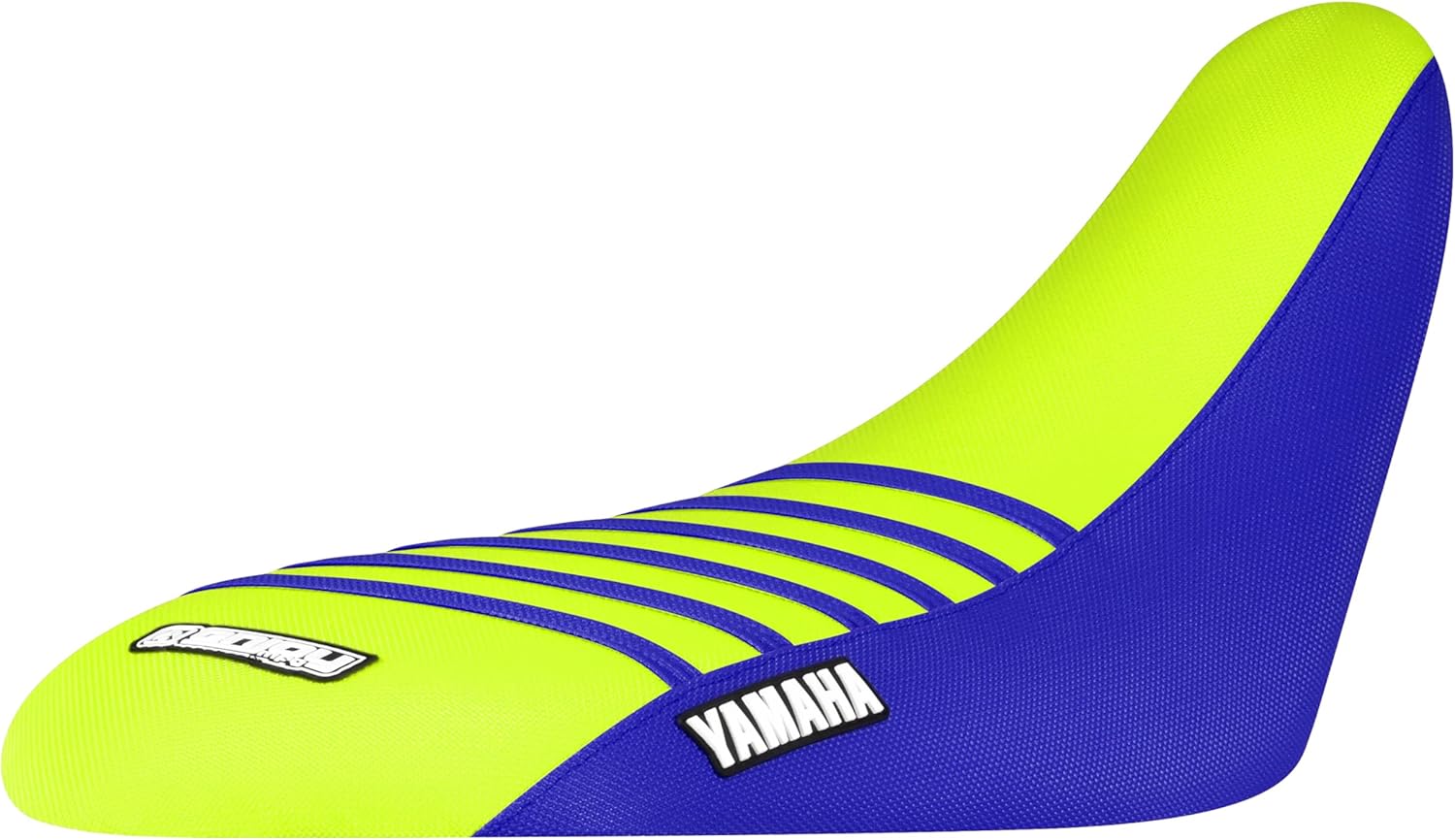 Enjoy Mfg Seat Cover - Compatible with Yamaha Raptor 700 700R 2006-2021#193 (Blue Sides/NEON Yellow TOP/Blue Ribs)