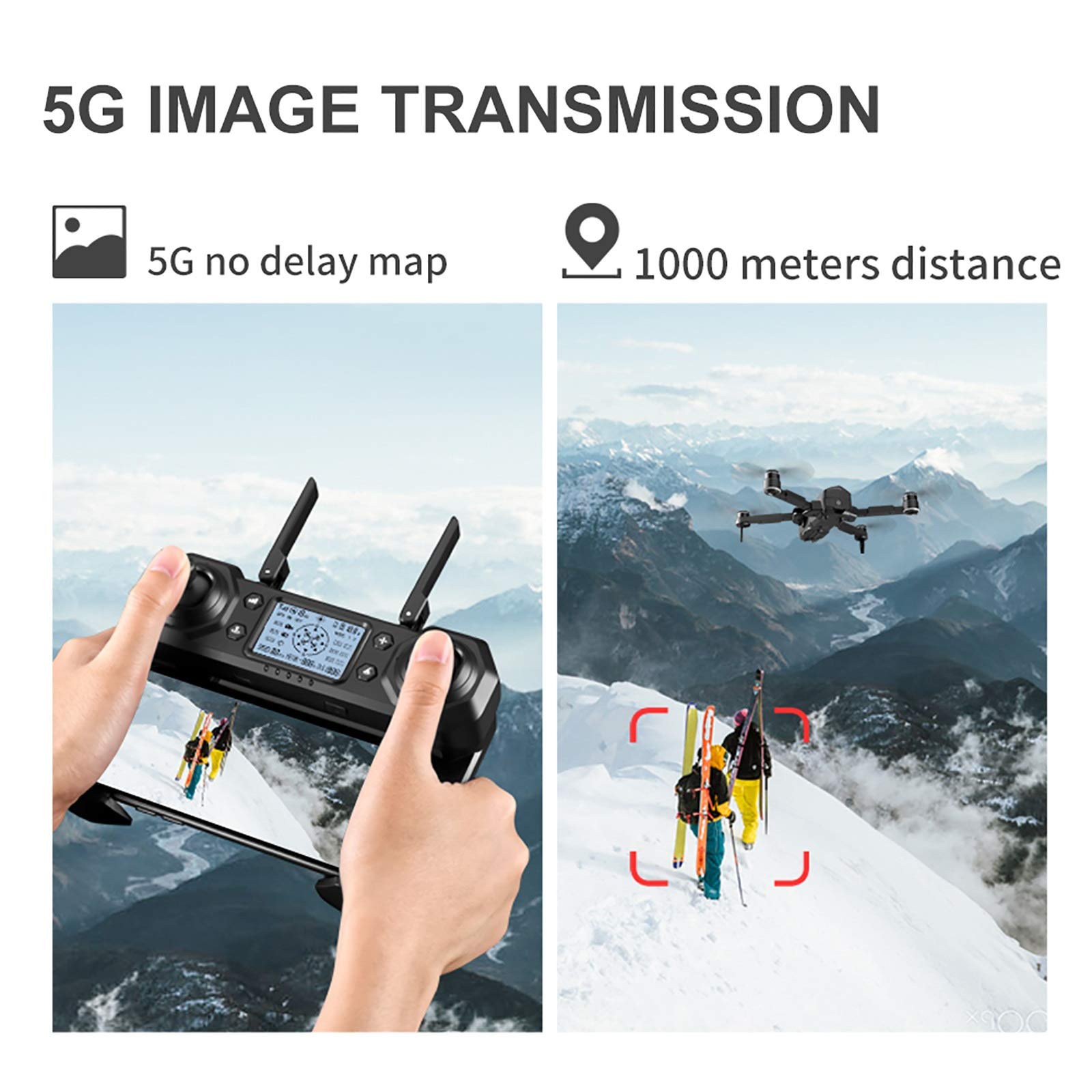 GPS 4k drony z podwójną kamerą dla dorosłych, silnik bezszczotkowy 7-stopniowy wiatroszczelny, 5G FPV Live Video RC Quadcopter, elektroniczny przeciwwstrząsowy, czas lotu 30 minut