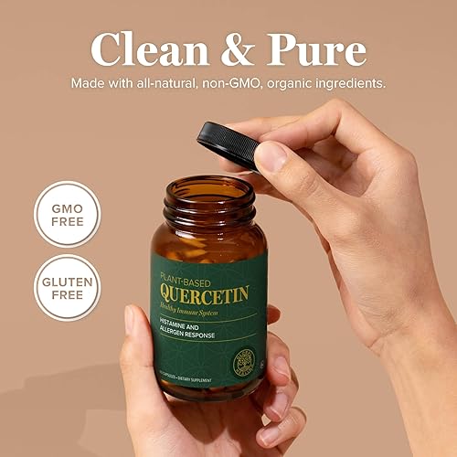 Miniatura 4 de Global Healing Center Quercetina 250 mg Suplemento para apoyar el sistema inmunológico, incluye QuerceFIT sin bromelina y zinc (60 cápsulas)