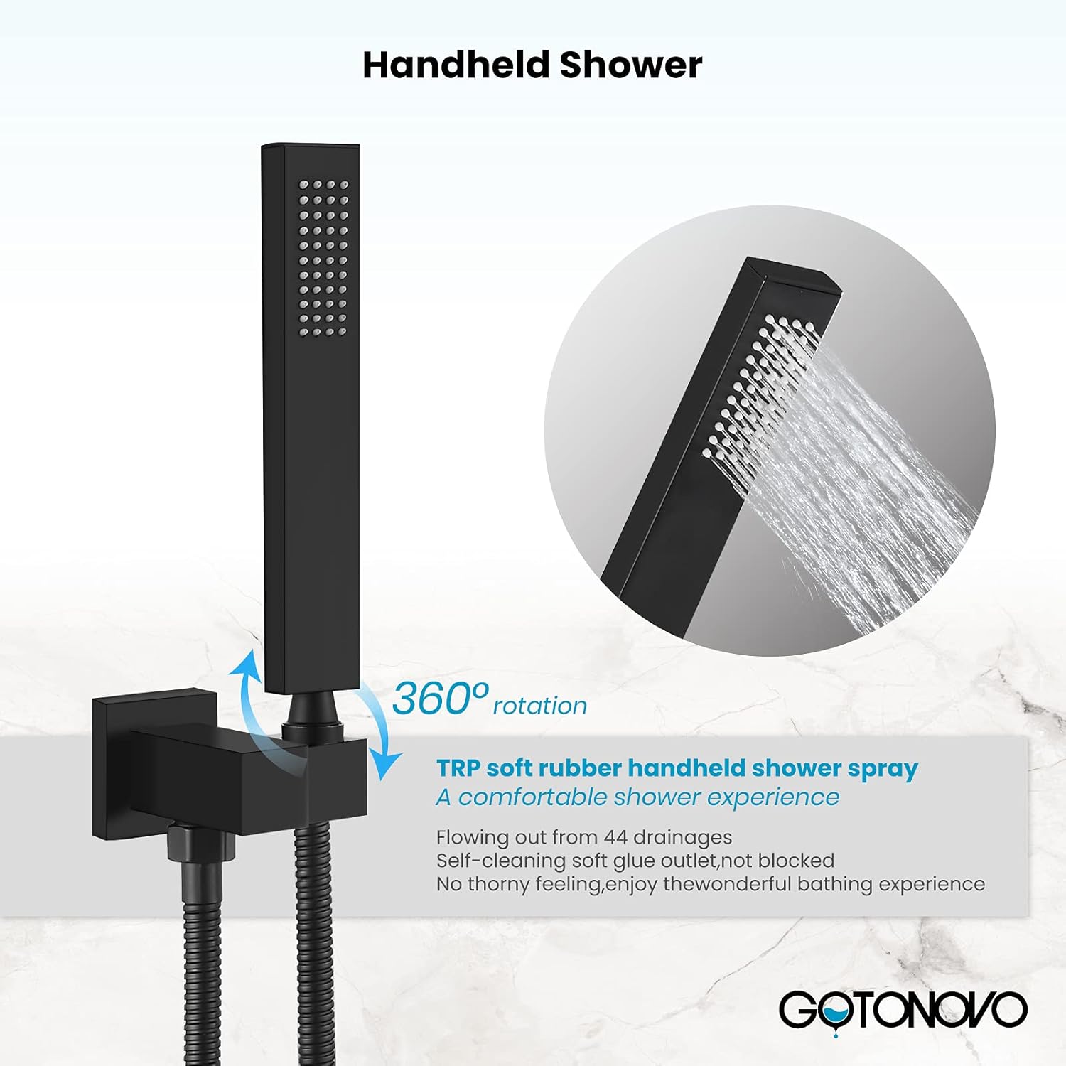 gotonovo Wall Mounted Bathtub Faucet with Hand Held Sprayer,Tub Shower Faucet Set,Single Handle Bathroom Shower System Mixer for Tub,Rough-In Valve Included Swivel Tub Spout Matte Black