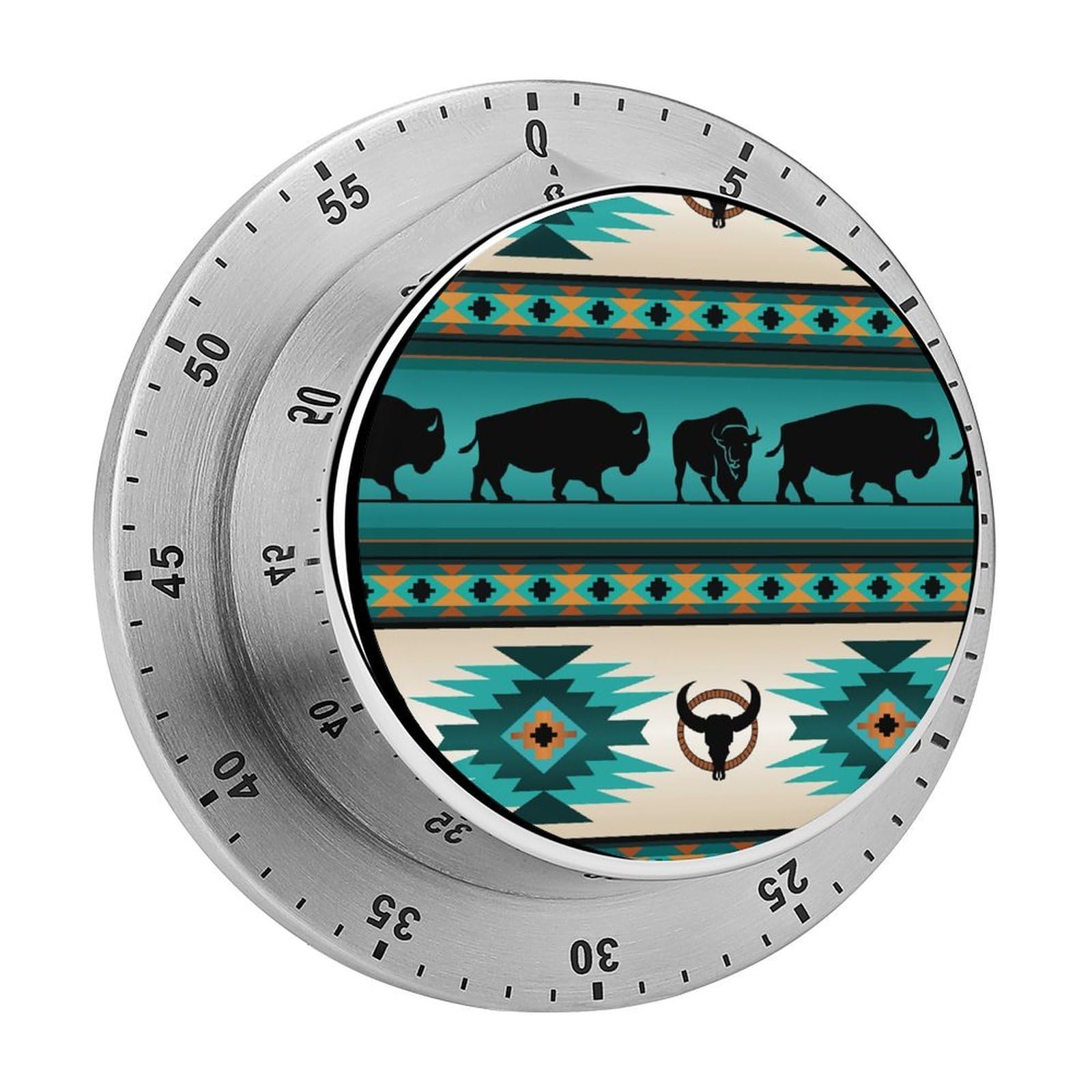 Native American Pattern Circular Rotating Timer, Suitable for Kitchen and Bedroom