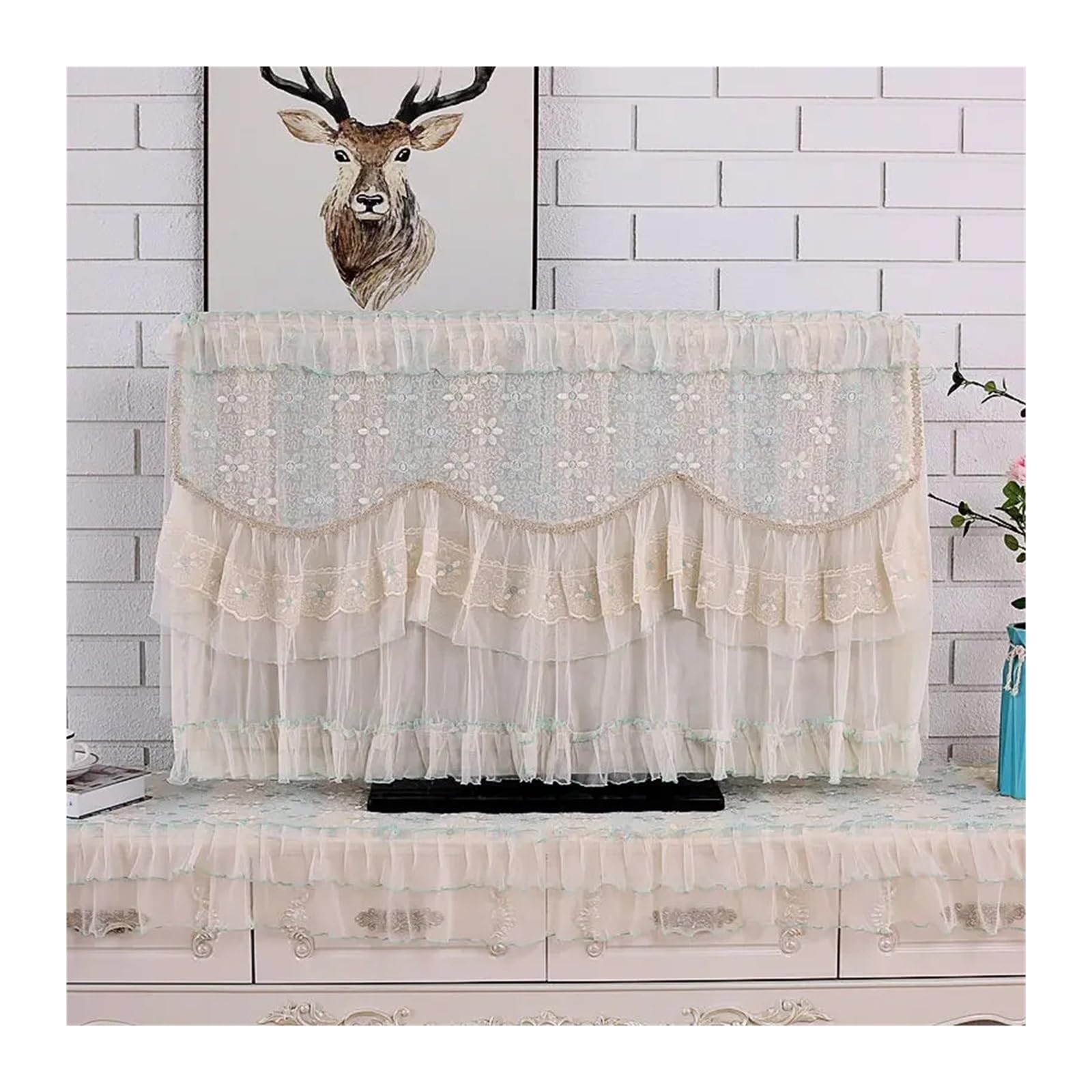 GSJNHY Tv Covers TV Cover 55 Inch Household Wall Mounted Television Curtain Cloth for home(Style 01,135x78cm)