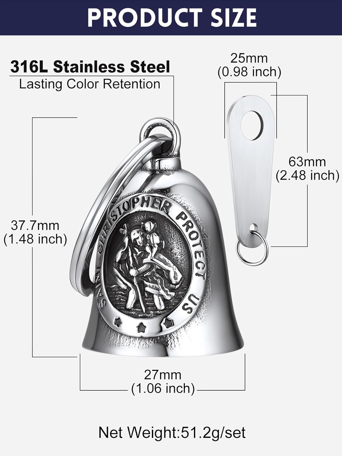Bandmax Motorcycle Keychain for Biker Stainless Steel Safe Driving Guardian Bells for Motorcycles - Image 6
