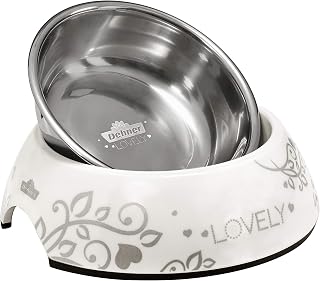 Dehner Premium Lovely - Ciotola per Gatti, Ø 14 cm, Altezza 4,7 cm, 160 ml, Lavabile...