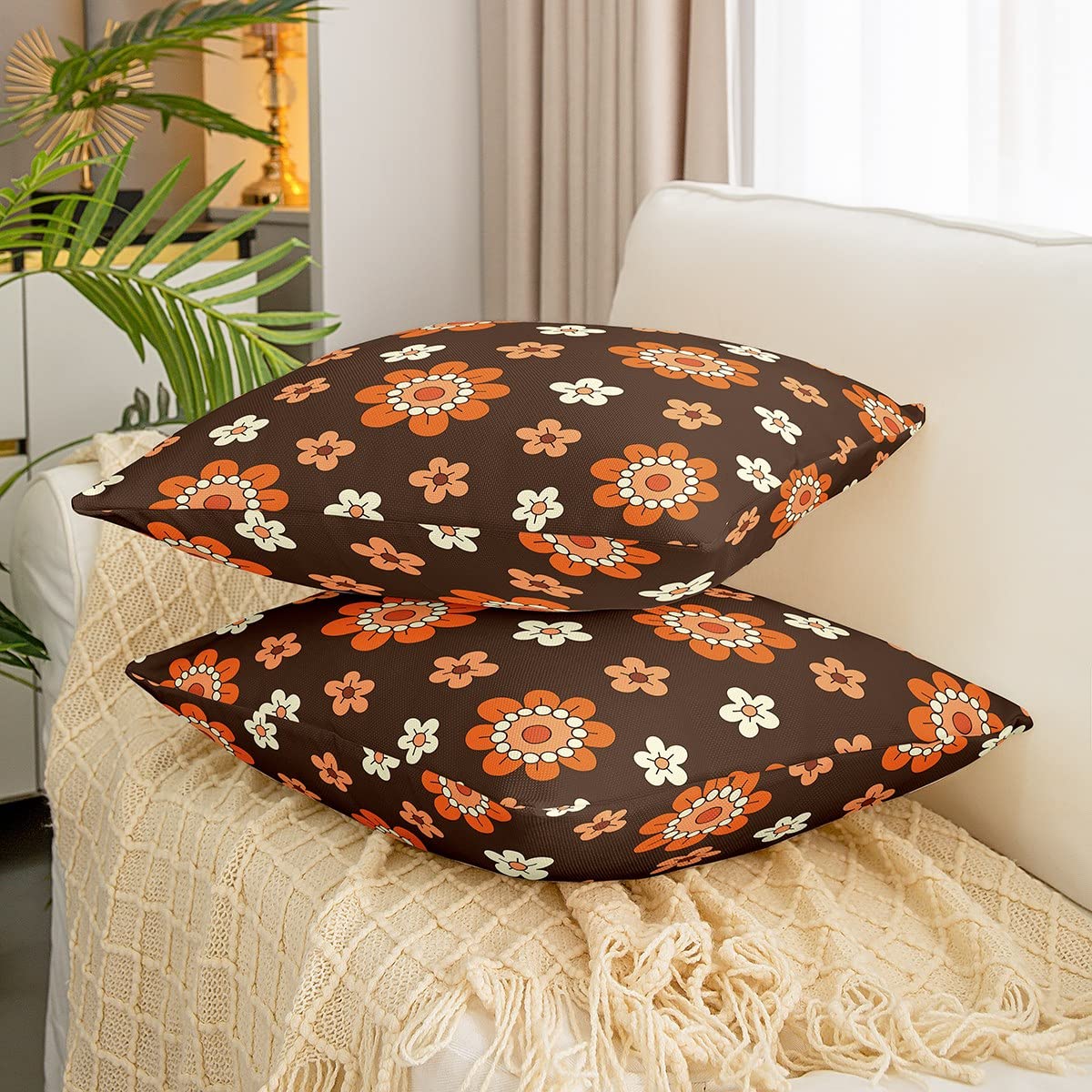 18x18 Inch Hippie Surf Van Throw Pillow Cover - Vintage Retro Beach Design