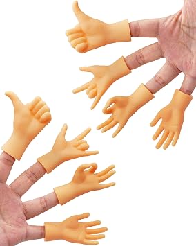 Tiny Hands Miniature Finger Puppets, 8 Pieces Tiny Hand Props for Party Favors and Quirky Gifts