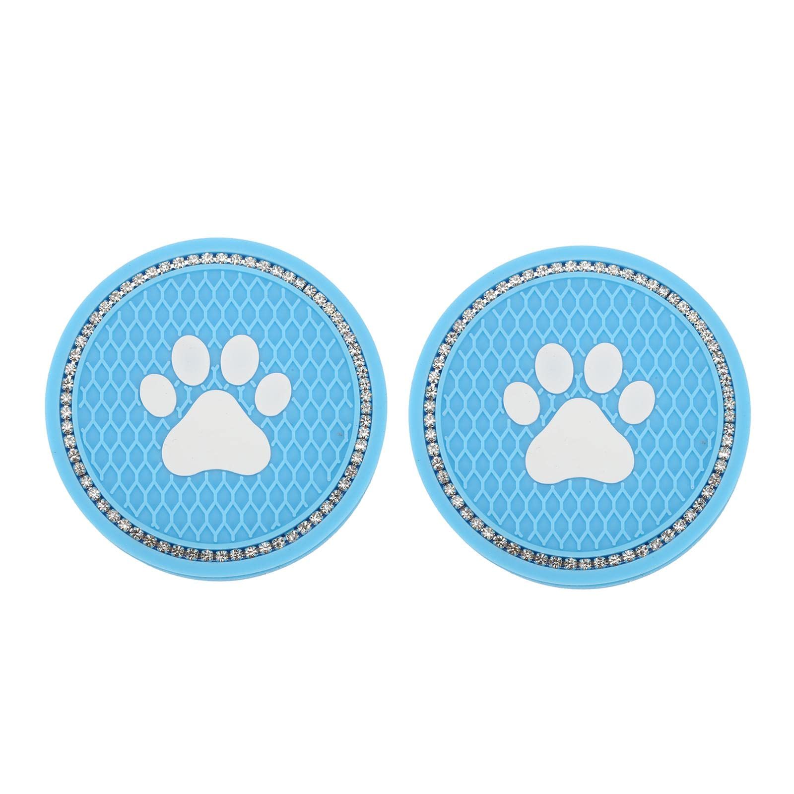 LOOM TREE 2pcs Car Interior Coaster Water Cup Bottle Holder Anti-Slip Pad Mat Silico Light Bule