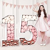 Vista 23 de imprsv Números de mosaico de 3 pies para globos, número de marquesina, marco de número de mosaico, globo de letrero 5 para decoraciones de fiesta