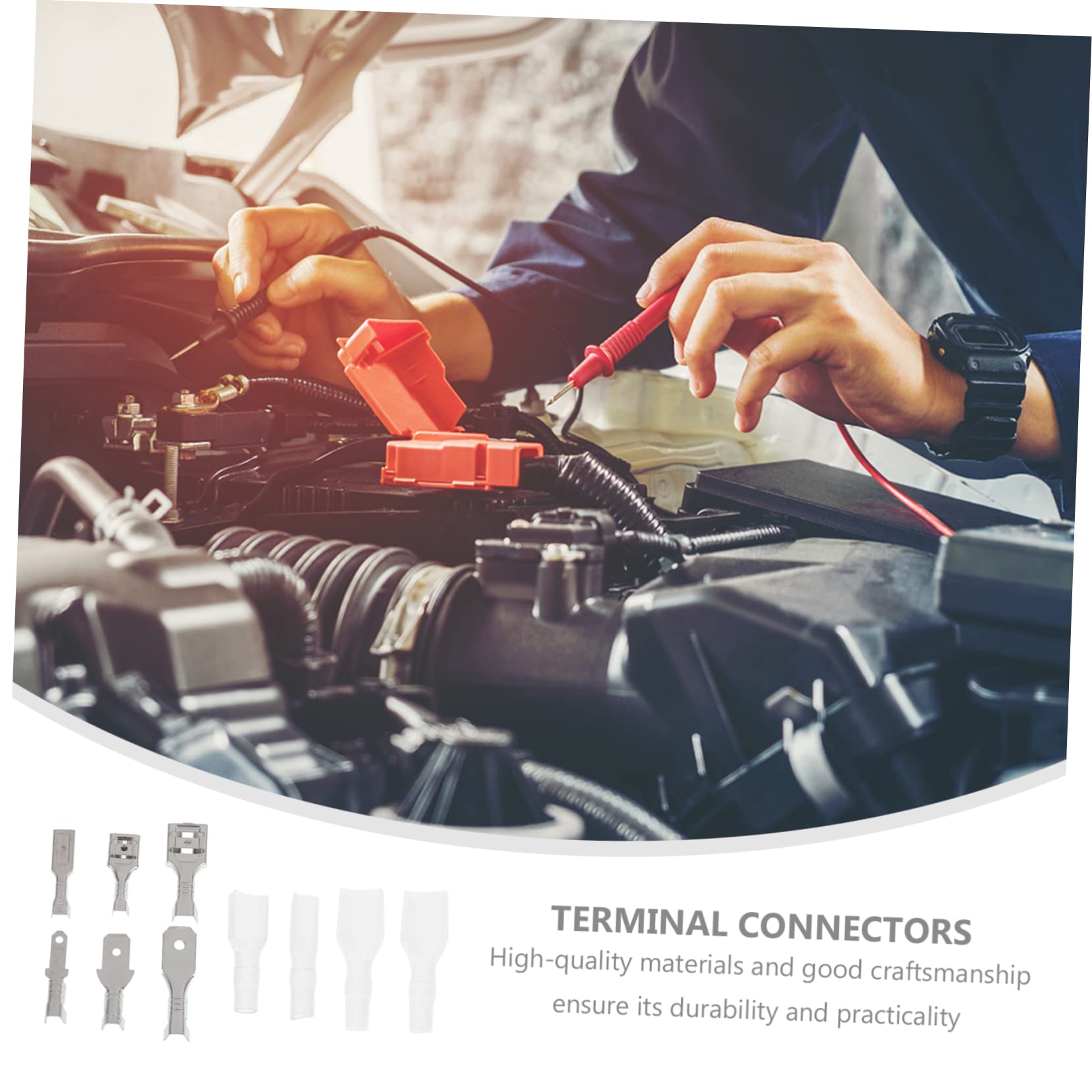 SOLUSTRE Crimp Terminal Connectors Set 270pcs Insulated Wire Spade Connectors Male and Female Plugs Sleeve for Home/auto/Audio