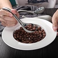 Vista 7 de Juego de 4 cucharas de sopa asiáticas de mango largo, cucharas de sopa chinas de cerámica japonesa, cucharas de ramen japonés estilo retro, cuchara