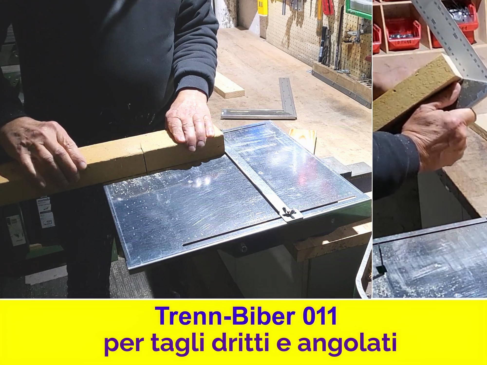 Guida per lama da sega Trenn-Biber per sega a gattuccio come tavolo da taglio