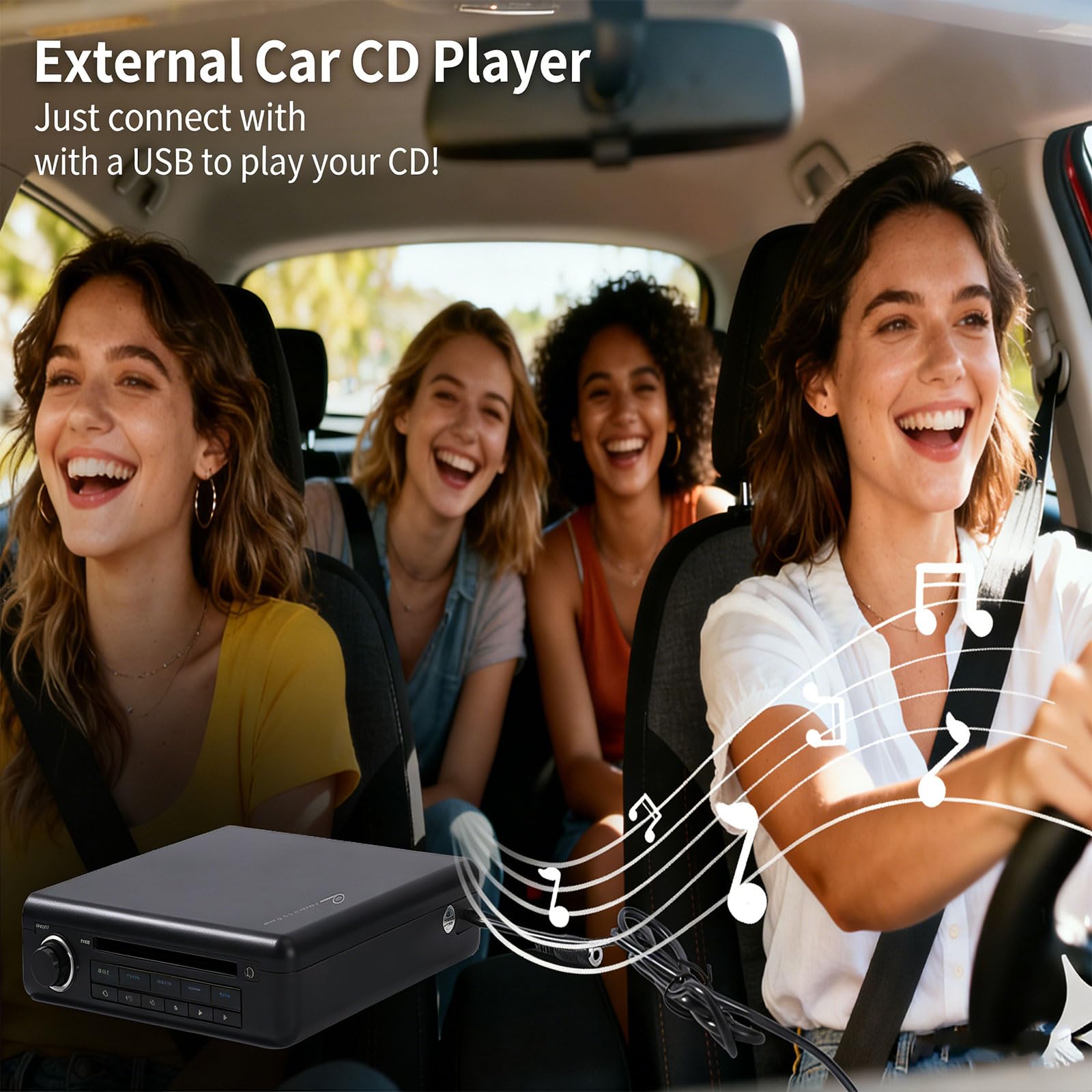 Leichter Musikplayer Fahrzeug mit USB Anschluss und einfacher Steuerung für reibungslose Funktion Globaler Auto Disc Player