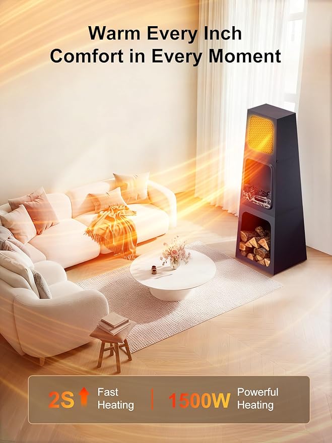 Calefactor Eléctrico Portátil con Efecto Llama 3D y Protección por Sobrecarga miniatura 8