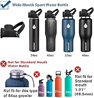 Vista 8 de SENDESTAR Straw Lid for Hydroflask Wide Mouth Water Bottle with 12,16,18,20,24,32,40,64 oz, Auto Flip Straw Top Cap fit Most Wide Mouth Bottles