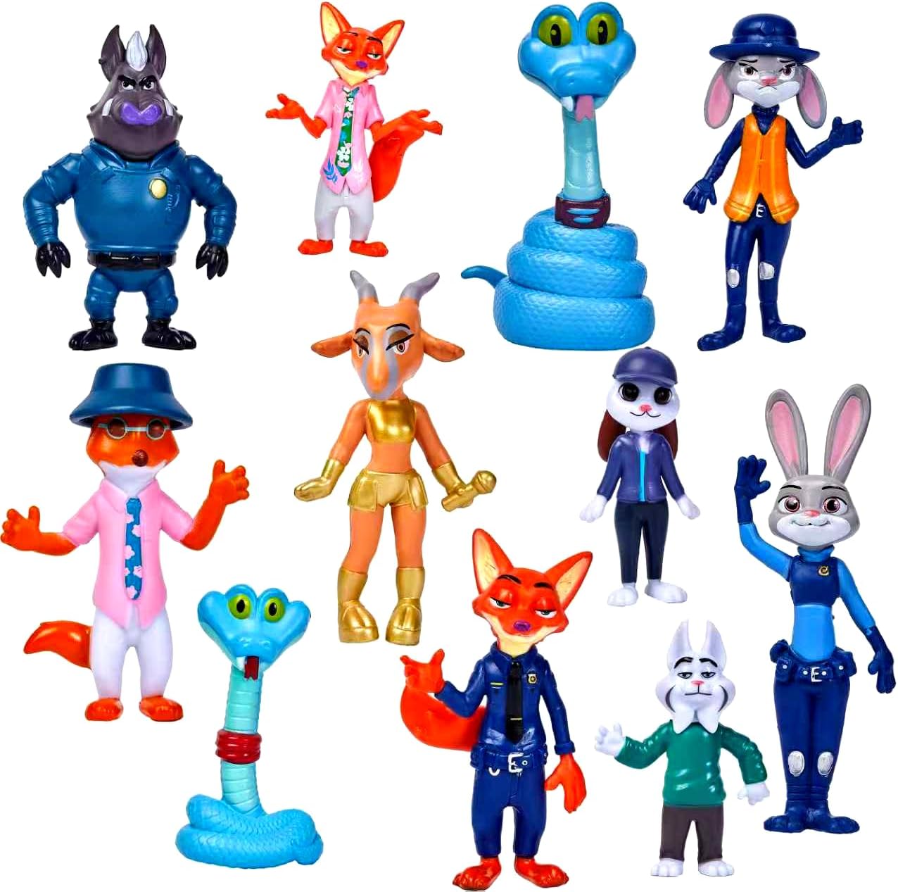 11-Pack Zootopia 2 Toys Animal City Character Figurines, 4'' Cartoon Animal Toys, City Adventure-Themed Mini Action Figure Collection for Kids & Fans, Party Favors and Birthday Gifts