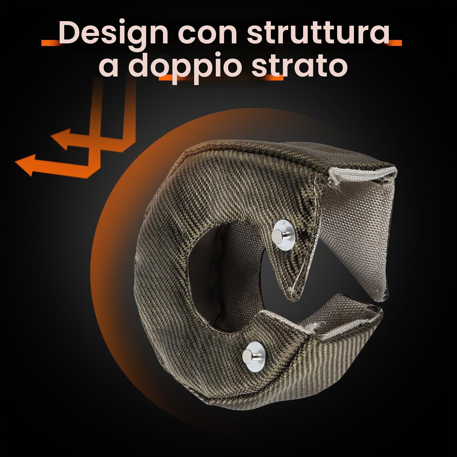 HERCHR Turbo Shield, Fibra di Vetro Singola Turbo Scudo Termico Coperta Barriera Turbo Caricabatterie Avvolgimento Protettivo per T3/GT35/GT37/GT40/GT42