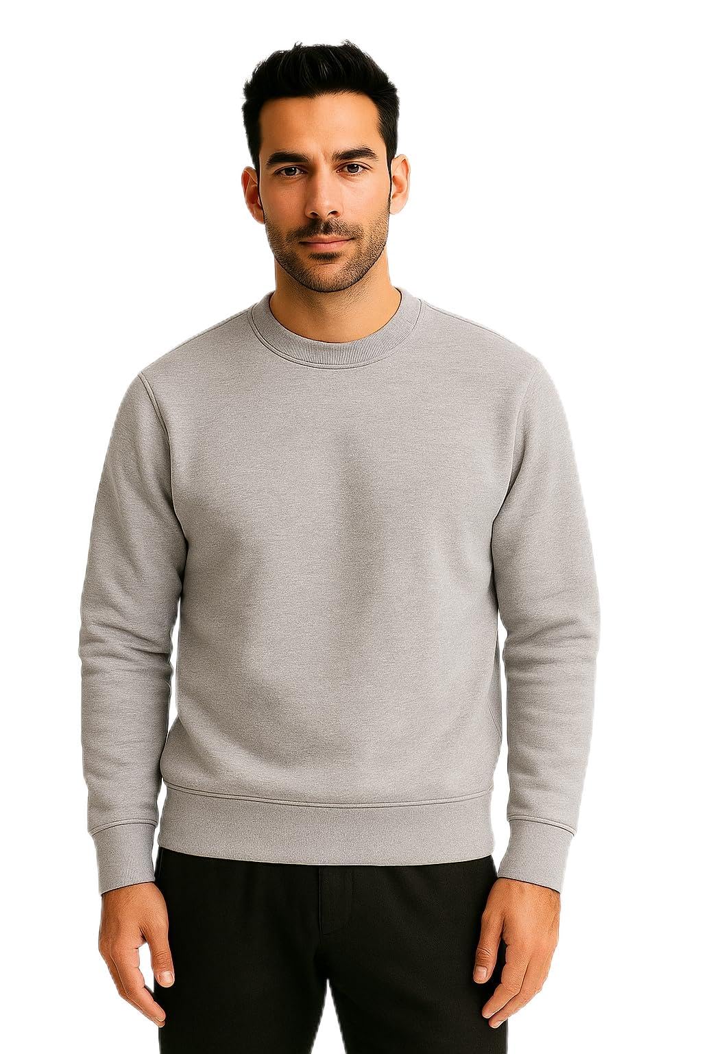 big button Solid Cotton Rich Light Weight Round Neck Sweatshirt-picture-12