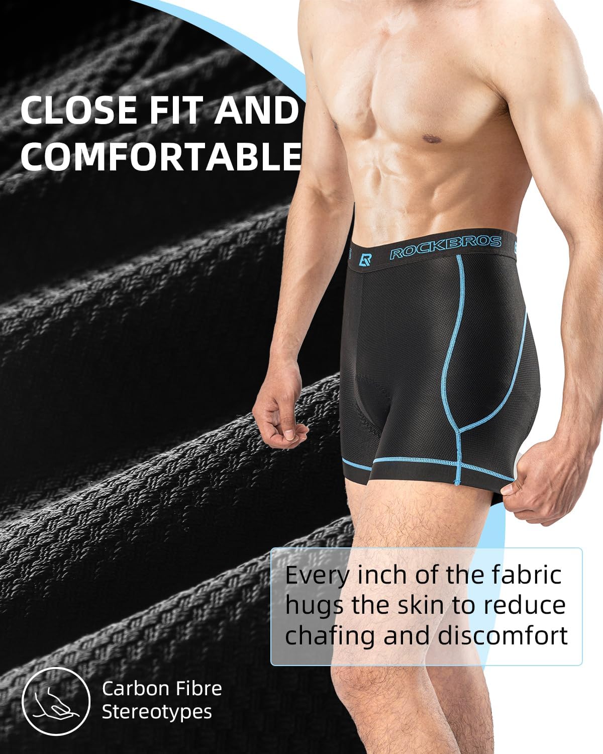 ROCKBROS Men's Cycling Shorts, 3D Padded Bike Shorts for Men, Breathable and Easy-Drying Bike Shorts - Image 5