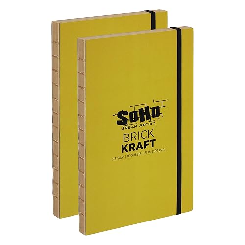 Vista 26 de SoHo Urban Artist Cuaderno de bocetos de ladrillo para bocetos, dibujos, lápices de colores, grafito y más, medios mixtos de 5.5 x 8.5 pulgadas