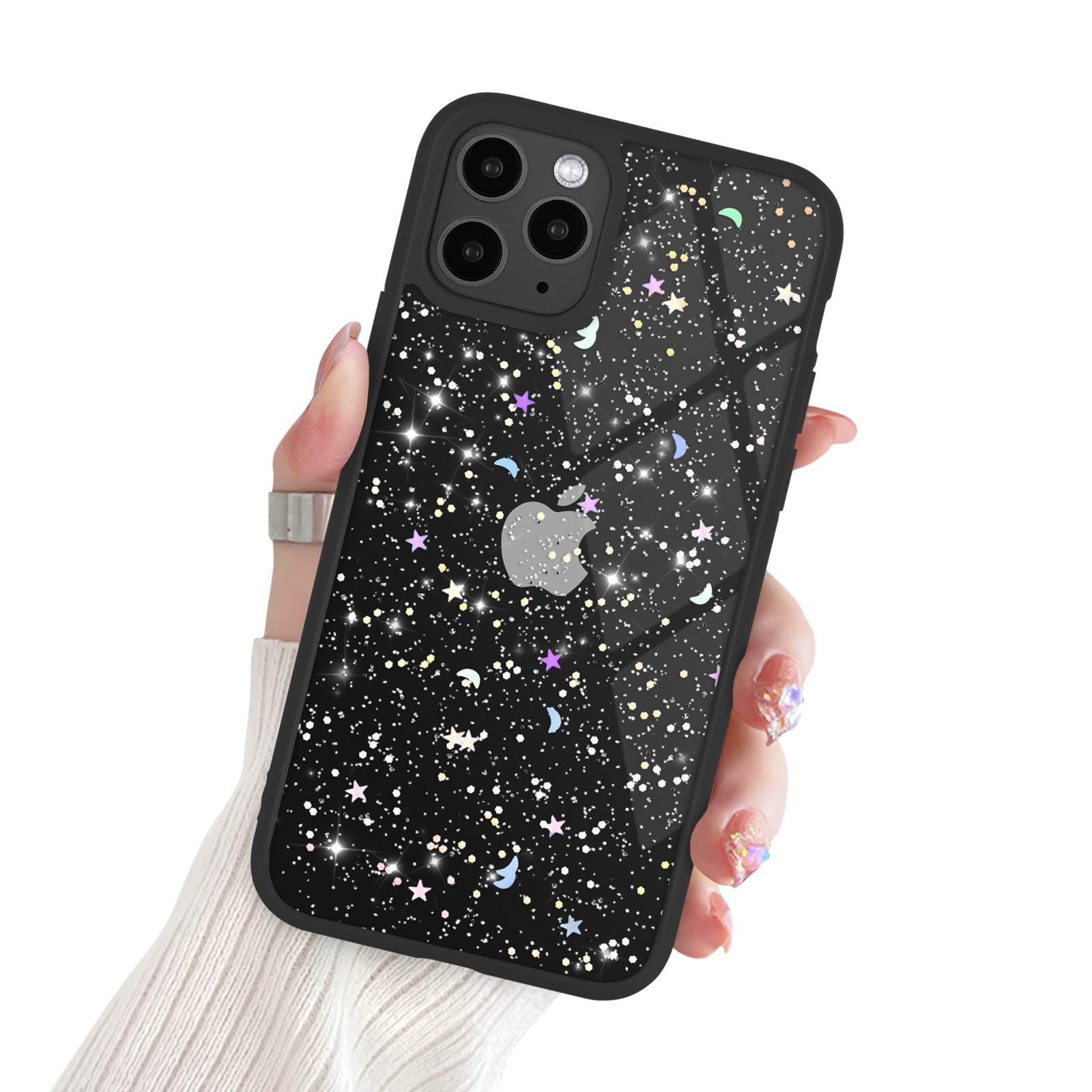 Custodia IPhone 11 Pro Con Fiori E Glitter - TPU Morbido Antigraffio E Antiurto Per Donna - Foto 12