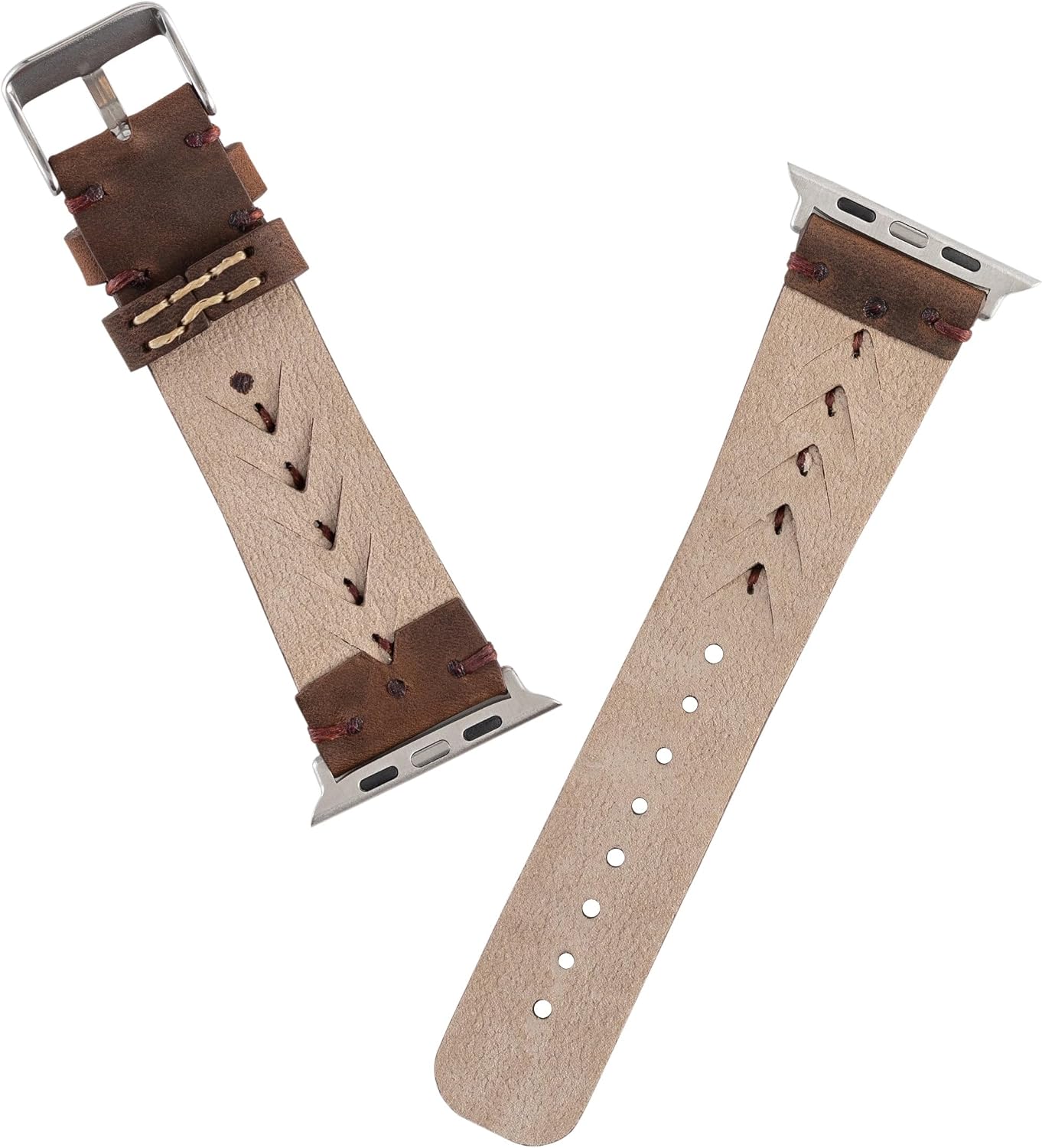 Leather Bands Compatible with Apple Watch | NW-B Full Grain Leather Watch Bands for Apple Watch | Leather Wristband Replacement Band for Apple iwatch Series 8/7/6/5/4/3/2/1