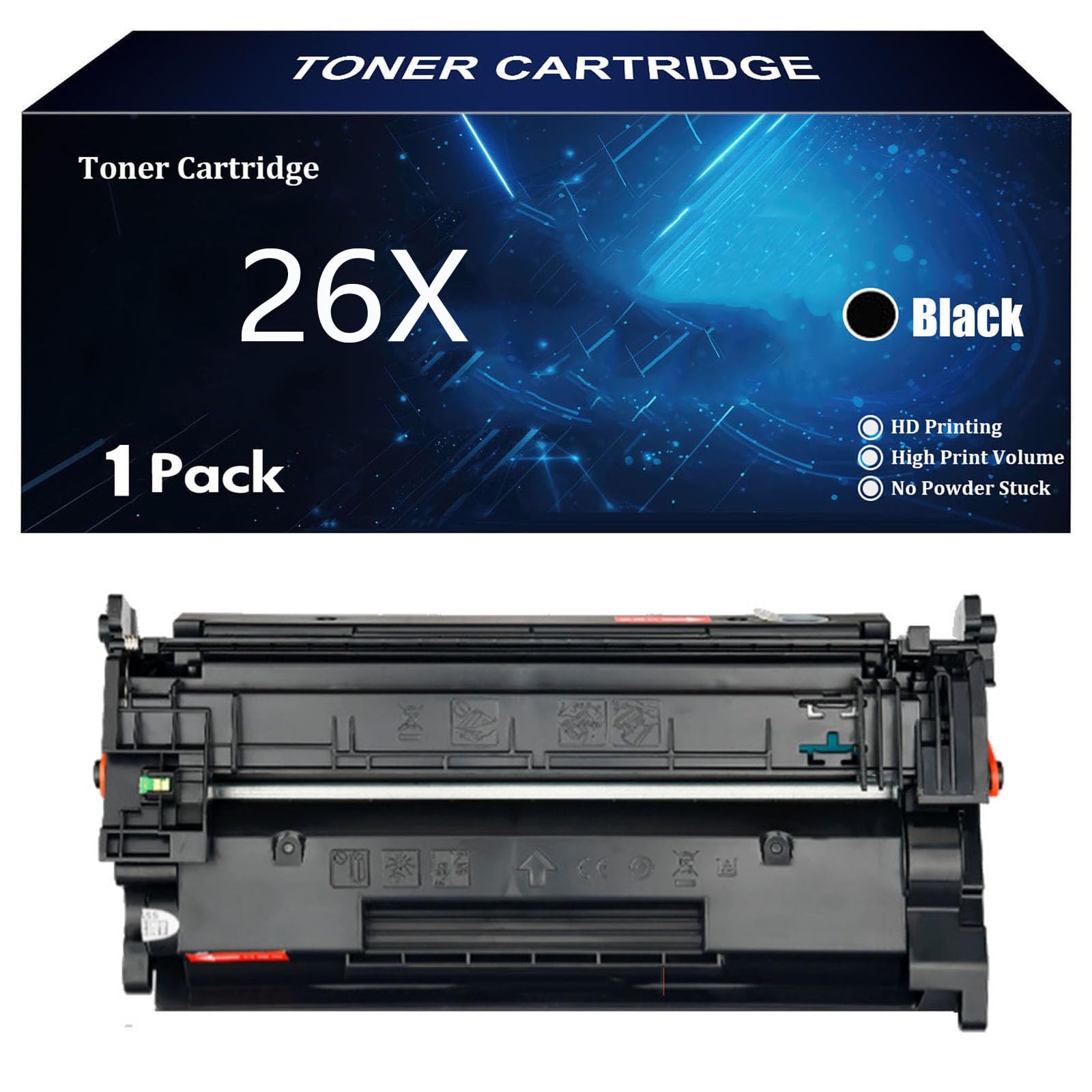 26X Toner Compatible HP 26X CF226X 26A CF226A Cartouche de Toner pour HP LaserJet Pro M402d M402dn M402dne M402dw M402n MFP M426fdn M426fdw Imprimante,Black-1 Pack