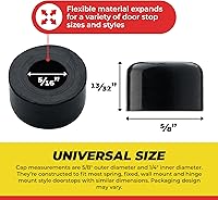 Vista 3 de Puntas de repuesto de goma prémium para tope de puerta, parachoques de puerta, tapas de bisagra de resorte para protección de pared y piso