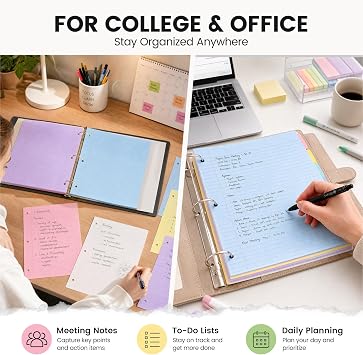 HIBOX Loose Leaf Paper Wide Ruled, 100 Sheets 8x10.5, 3-Hole Punch, Blue | Anti-Bleed, 11/32 Spacing, Filler Paper for Binders, College, Office, School Supplies, Back to School & Classroom Must Haves