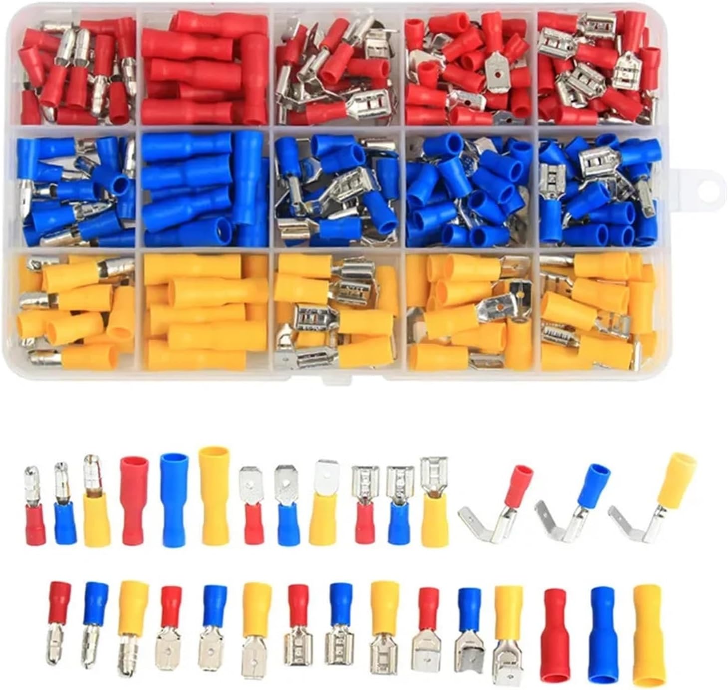 236PCS Assorted Spade Piggyback Crimp Terminals Kit Insulated Electrical Wire Cable Connectors AWG22-10/0.5-6.0mm2 VUQLDHAYZ
