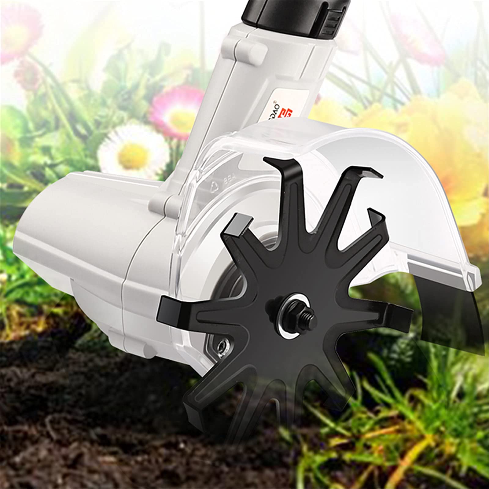 Motobineuse de Jardin, scarificateur électrique sans Fil, motoculteurs de Jardin avec Batterie Rechargeable de 2000 mAh, motobineuse électrique à Main, Outils de fraisage du Sol, c